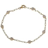 myGemma, Pre-Loved Cluster Station Bracelet, Yellow Gold, Diamond, 7.25 in
