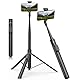 TONEOF 180cm Automatisches Selfie Stick Handy Stativ, Handykamera Halterung mit Magnetischer Wiederaufladbarer Fernbedienung,360° Drehbar Ständer mit 2 Rotationsachsen für iPhone/Android–Schwarz