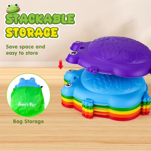 AuntyFey Stepping Stones Kids, 6 Pc Balance Stones for Toddlers 3-5, Sensory Play Indoor/Outdoor Toys - Image 7