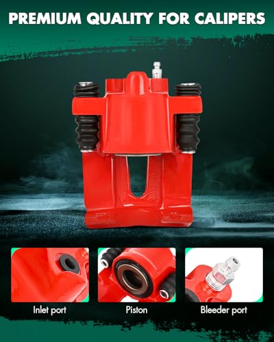 Image of SCITOO Rear Left Brake Caliper Without Bracket 184859 Red Compatible For Ford For F-150 2004-2011 For Ford For Lobo 2005-2009 For Lincoln Mark LT 2006-2008 2010-2011