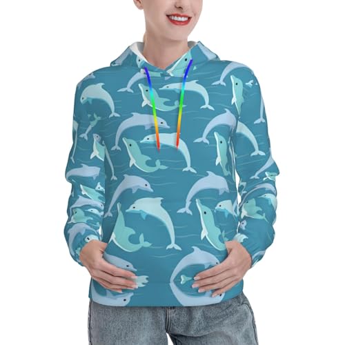 Sweat à capuche dauphin femme pull doux contre le froid doux