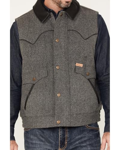 Panhandle Powder River Outfitters Men's Charcoal Heather Holbrook Wool Vest3