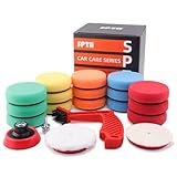 SPTA Drill Polishing Pads Kit, 20pcs 3inch (80mm) Car Foam Polishing Buffing Pads, Wool Pads, Multifunctional Cleaning Brush, Backing Plate for Car Polisher Polishing,Buffing and Cutting