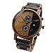 Produktbild Branvon® Herren Holzuhr Loraan - Analog Herrenholzuhr mit Chronographen und Datumsanzeige - Saphirglas - Armbanduhr für Herren aus Sandelholz - Gliederarmband zum Kürzen oder Verlängern