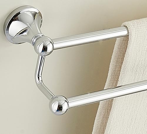 Ntipox Antique Bathroom Double Towel Bar Chrome 24 Inch Towel Racks for Bathroom Wall Mounted Bathroom Towel Holder Bathroom Two Towel Hanger Rod