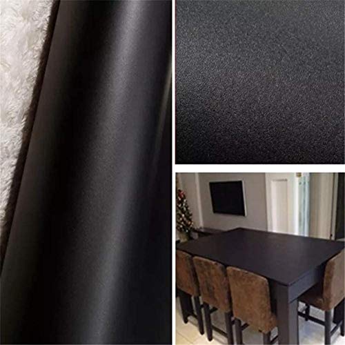 Image of Yancorp 24 inchx120 inchMatte Black Contact Paper Peel and Stick Wallpaper Solid Teal Self-Adhesive Drawer Stick and Peel Countertop (24 inchx120 inch, Black)