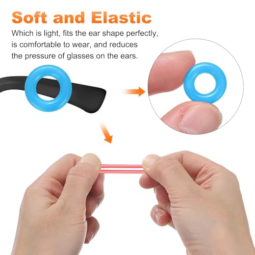 HARFINGTON 12 pares de óculos de aperto de orelha de 1,3 cm tipo anel de silicone antiderrapante, re
