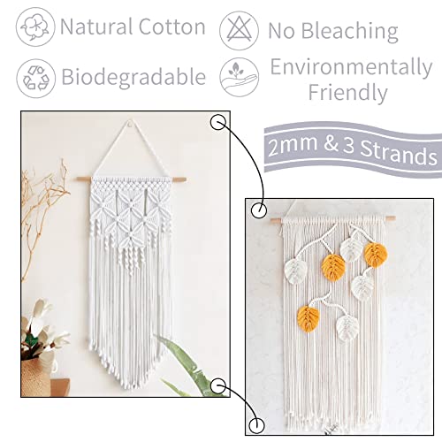 LEREATI Macrame Cord 2mm x 100m, Thick Macrame Rope Natural Cotton Rope Craft String - Image 4