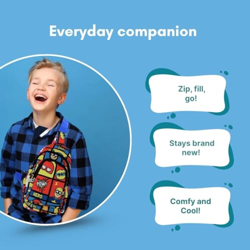 Image of Cots and Cuddles 1pc Superhero Print Colourful Cross body Bags for Boys and Girls Kids School, Picnic, Return Gifts, Office