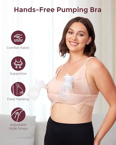Momcozy Pumping Bra Hands Free, All-in-One Nursing Bras for Breastfeeding & Pumping, Fixed Padding for Enhanced Shape2