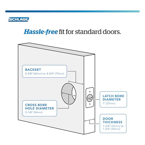 Image of Schlage F10 GEO 622 COH Georgian Door Knob with Cohen Trim, Hall & Closet Passage Lock, Matte Black