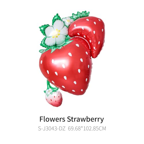 Image of Big Strawberry Balloons Berry Foil Balloons for Strawberry Birthday Party Decorations Berry Sweet Baby Shower Decorations Berry First Birthday Decor Strawberry Decorations for Party Picnic Theme