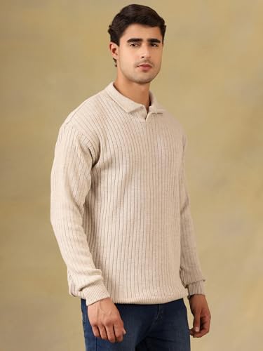Image of Kvetoo Full Sleeve Winter Wear Woolen Collar Polo Sweater for Men