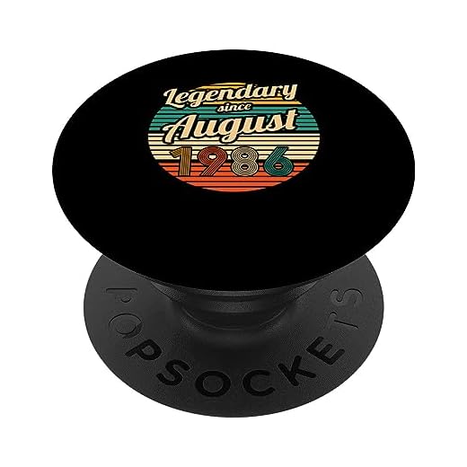 Legendario desde agosto de 1986 para hombres de 37 cumpleaños PopSockets PopGrip Intercambiable