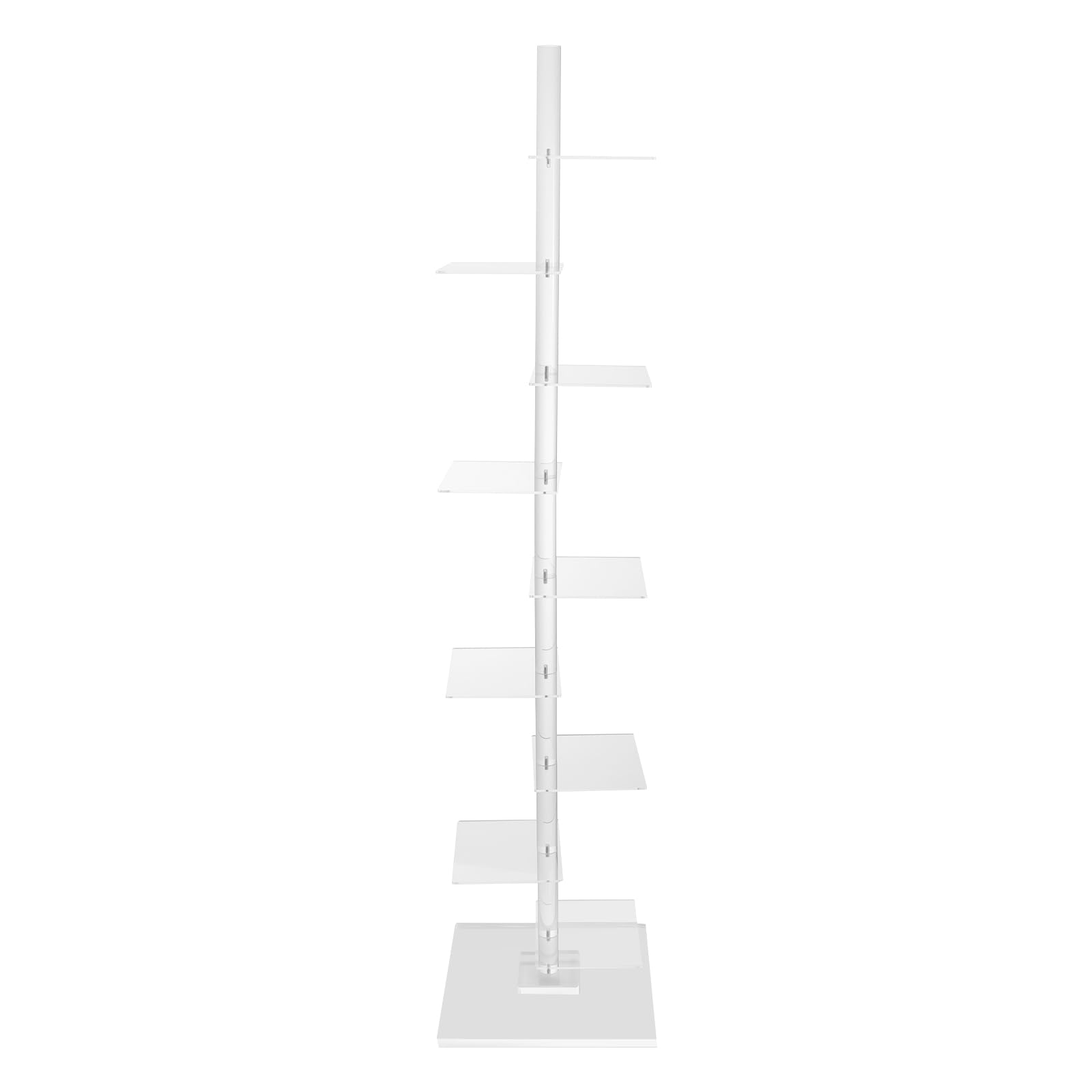 Estantería de pie de acrílico transparente, de 9 pisos, ajustable, vertical, transparente, estrecha, para sala de estar, dormitorio, oficina, hogares