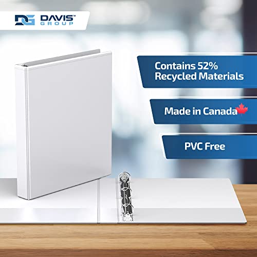 Image of Easyview Premium 3-Ring Binders with Clear-View Covers and Round Rings, Binders for School or Office, 1.5 Inch, Pack of 16, White | Heavy-duty binder, fits 8.5 inch x 11 inch paper, customizable cover, made in Canada, ideal for school or office use