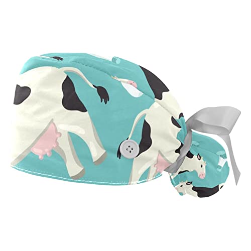 Chapeaux bouffants JDEZ avec motif de vaches pour hommes et femmes pack de 2 casquettes