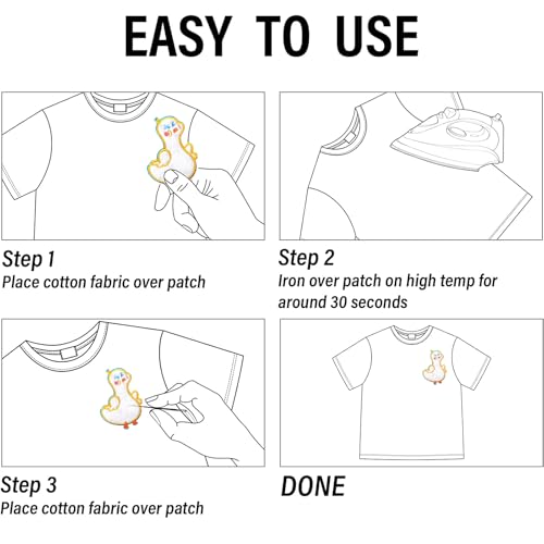 8 Pieces Sew on Patches T-Shirt Iron-On Patches Kids Embroidery Patches Duck Clothing Patches Applique Patches for Decorating or Repairing Clothes - Image 2