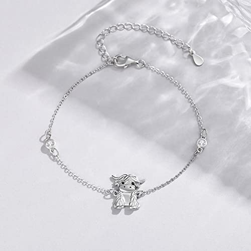 YAFEINI Highland Cow/Elephant/Axolotl/Dragon Bracelet 925 Sterling Silver Animal Jewelry Gifts for Women Girls2