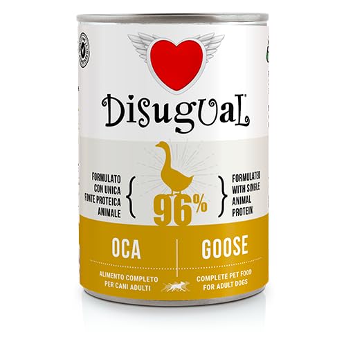 Disugual Cibo Umido per Cani Adulti Monoproteico 96%, 13 Pezzi Misti, Salmone, Tacchino, Manzo, Storione, Anatra, Oca, Pesce Bianco, Agnello, Maiale, Cinghiale, Coniglio, Pollo, Bufalo