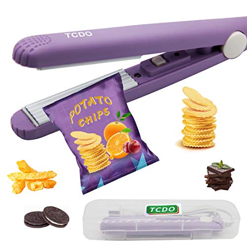Bag Sealer,Heat Sealer,Chip Bag Sealer Bag Sealer Heat Seal,TCDO Handheld Bag Sealer for food Storage,Protable Sealer Machine for Snack Bags Plastic Bags, Food Bag. (Dark Purple)