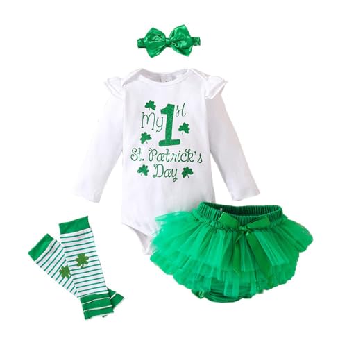 Image of Axumity My First St. Patrick's Day Top + Shorts Leg Warmer Headband Short Set(0-3M)