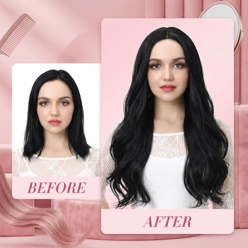 Extensiones de cabello sin costuras de alta gama con clips regulables 4