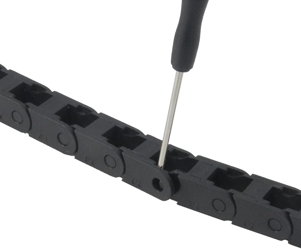 7x7mm Drag Chain Length 1Meter Close Type Black Plastic Flexible Cable Carrier R18 with Flat Wrench for 3D Printer and CNC Machines