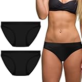 Yearntown 2 Pcs Tucking Hiding Bikini Underwear for Transgender Panties Secure Compression Gaff Shaping Panties for Those Who Tuck(M) Black