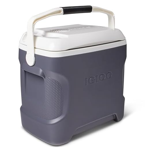 Igloo 28 Quart Iceless Thermoelectric 12 Volt Portable Ice Chest Beverage Cooler, Silver
