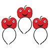Mikinona 3 Pièces Serre-tête Pomme Rouge Accessoire Fruité Léger et Flexible pour Fête Carnaval et Halloween Bandeau Cheveux Costume Femmes et Ados pour Déguisement et Photos