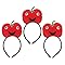 Mikinona 3 Pièces Serre-tête Pomme Rouge Accessoire Fruité Léger et Flexible pour Fête Carnaval et Halloween Bandeau Cheveux Costume Femmes et Ados pour Déguisement et Photos