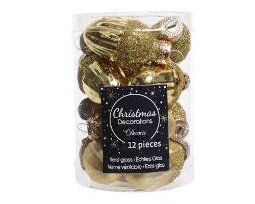 Christbaumschmuck Eicheln Glas 4cm x 12 Stück Weihnachtskugeln...