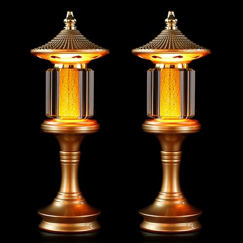 Image of Lotus Flower Lamp Palace Crystal 7 Color LED Buddhist Meditation (10in) | Soft Lighting;Multi-scene Decor;Alloy Glass;Dual Function;Zen Symbol