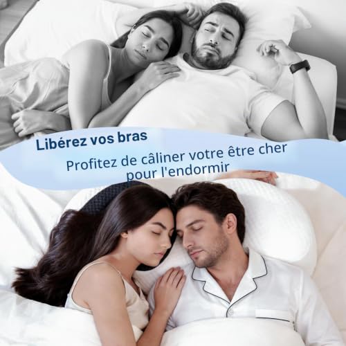 Oreiller couple mousse à mémoire HOMCA confort ergonomique supérieur - 7