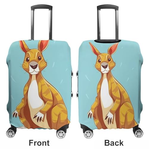 Funny Cartoon Kangaroo Zoo Luggage Cover, Washable Elastic Suitcase Cover Protector Fit 18-32 Inch Luggage3