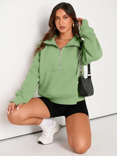Image of AUTOMET Womens Sweatshirts Half Zip Cropped Pullover Fleece Quarter Zipper Hoodies 2026 Fall Fashion Outfits Clothes