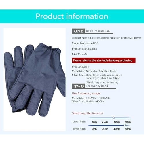 Guantes de tela antirradiación con blindaje EMC y EMF para soldadura TIG unisex 4
