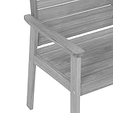 greemotion Holz Gartenbank Maui in Grau-2 Holzbank mit Rückenlehne-Garten Friesenbank wetterfest-Bank zum draußen Sitzen aus FSC Akazienholz, 11,5 x 6 x 1,4 cm - 3