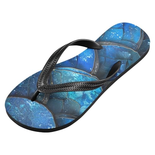 Blue Mermaid Scale Beach Summer Casual Flip Flop Sandals Non-Slip Quick Dry for Women Men 214B3331