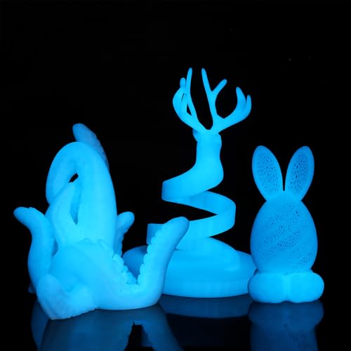 Image of LOVOON 3D Printer Filament Glow in Dark, Luminous Glow Blue PLA,Magic irradiative 3D PLA Filament 1.75mm, for Halloween and Christmas Decorations, Glow-Sky Blue,1KG(2.2lbs) /Spool