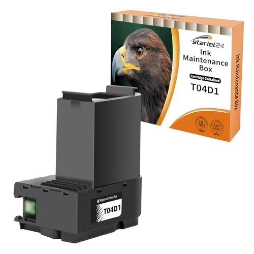 Starlet24 1x T04D1 C13T04D100 Wartungsboxen Kompatibel für Epson Maintenance Box T04D1 für EcoTank ET-4750 ET-3750 ET-2850 ET-4850 ET-15000 Workforce WF-2865DWF WF-2860DWF XP-5105 XP-5150