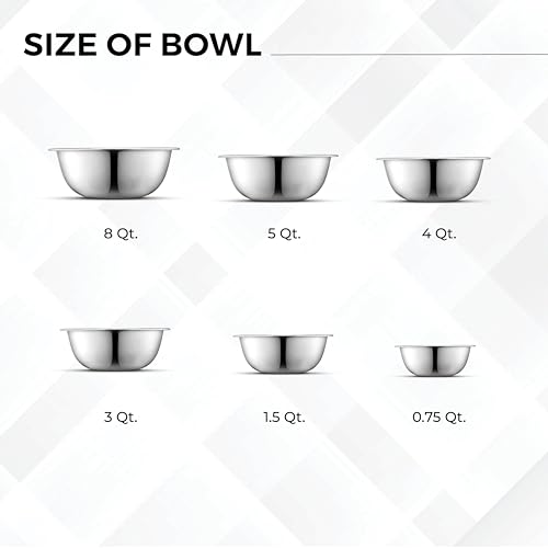 Set de 6 Tazones de Acero Inoxidable Premium para Mezclar miniatura 3