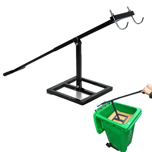 Vurlexat Manual Bin Compactor for Usual 120-240L Wheelie Bins Heavy Duty Rubbish & Recycling Waste Crusher Protable Outdoor Trash Compression Rubbish Press Dustbin Squasher Hand Tool