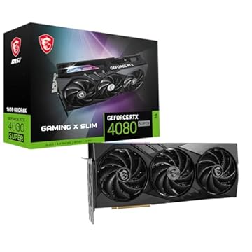 MSI Placa gráfica Gaming RTX 4080 Super 16G Gaming X Slim (NVIDIA RTX 4080 Super, 256 bits, Boost Clock: 2625 MHz, 16GB GDRR6X 23 Gbps, HDMI/DP, Arquitetura Ada Lovelace)