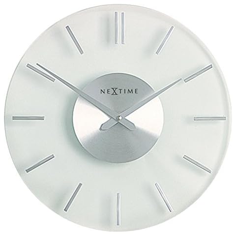 Reloj de pared Nextime "STRIPE" de vidrio y acero inoxidable, ø 31 cm Cover