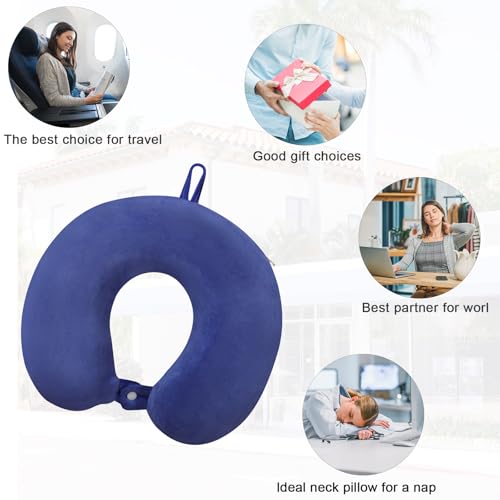 Image of Travel Pillow Neck Pillow for Airplanes Memory Foam Neck Pillow for Traveling, Car, Home, Flight Portable Pillow for Sleeping Provide Head Neck Support Rest