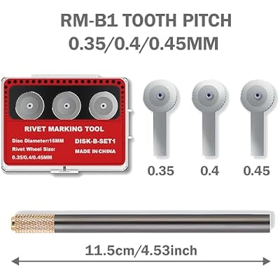 Model Rivet Maker Tool RM-B1- Large Diameter Gear (Pitch 0.35/0.4/0.45 mm) - Stable Rolling Scriber for Long Straight Lines on Gunpla Armor, Tank Skirts & Aircraft Wings