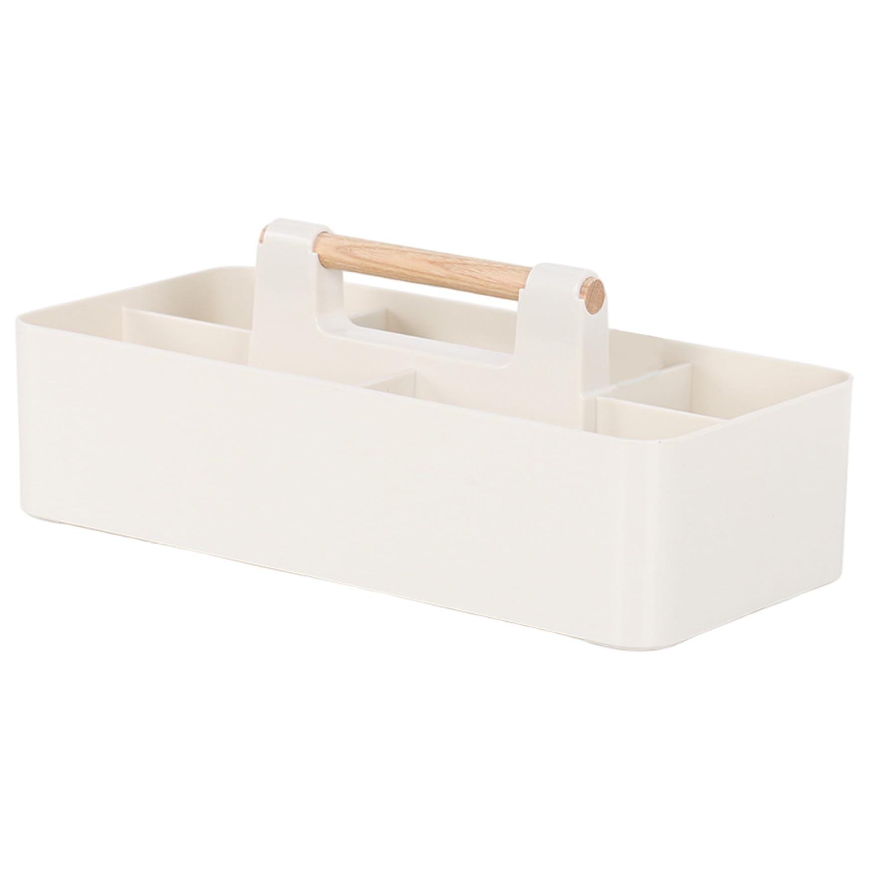 Wedhapy Caddy Organizer with Handle Rectangular Desktop Storage Organizer with 5 Compartments Multifunctional Storage Box Holder for School