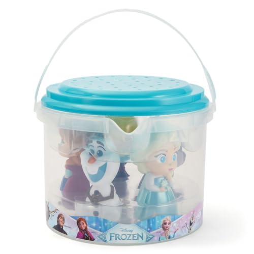 Image of Disney Store Official Frozen Bath Toys Set - Includes 5 Detailed Toys with a Straining Storage Bucket - Bath Time Fun & Water Play Set for Kids